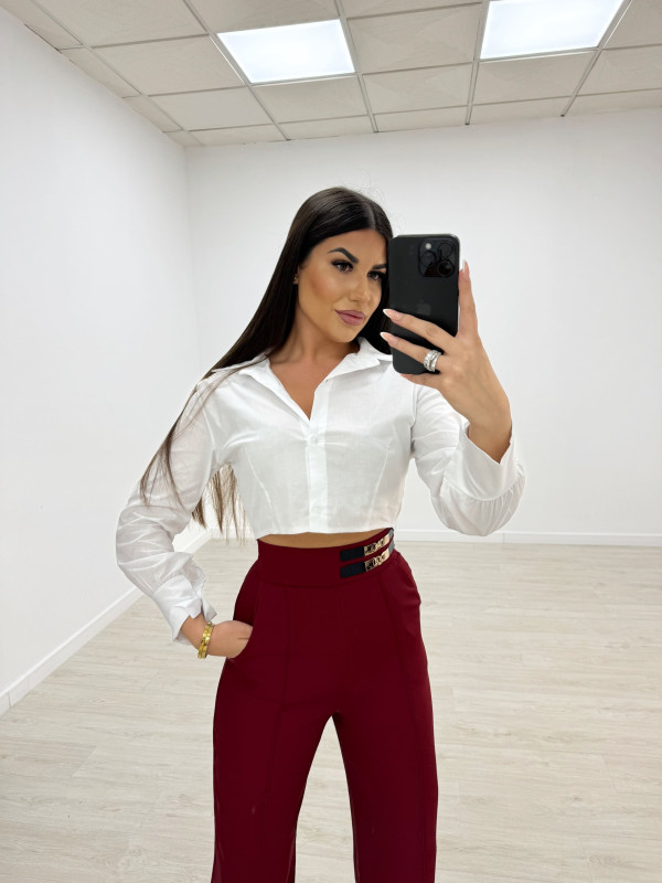 CAMISA CROP POPELÍN BLANCA